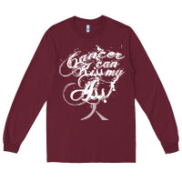 Burgundy brain cancer t  shirt cancer can kiss my ass! brain ( gray ribbon) t Long Sleeve Tee - linhVisuals
