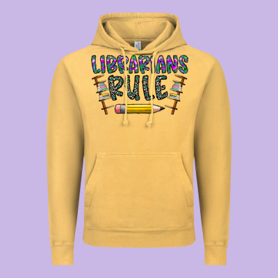 Librarians Rule Vintage Hoodie Designed By Cowhidedigitalart