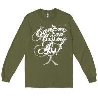 Army Green brain cancer t  shirt cancer can kiss my ass! brain ( gray ribbon) t Long Sleeve Tee - linhVisuals