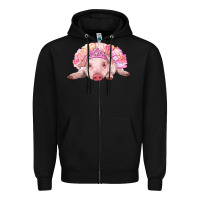 Black balerina baby pig with tutu Zipper Hoodie - RanaPortraitStore