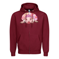 Burgundy balerina baby pig with tutu Zipper Hoodie - RanaPortraitStore