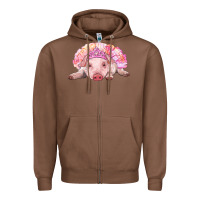 Chestnut balerina baby pig with tutu Zipper Hoodie - RanaPortraitStore