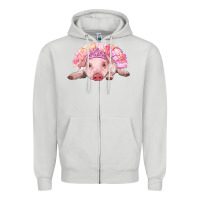 Dove Grey balerina baby pig with tutu Zipper Hoodie - RanaPortraitStore