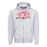 Heather Grey balerina baby pig with tutu Zipper Hoodie - RanaPortraitStore