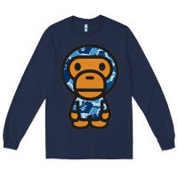 Navy baby milo bape camo Long Sleeve Tee - linhVisuals