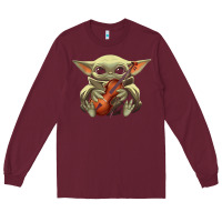 Burgundy baby yoda hug violin [tb] Long Sleeve Tee - linhVisuals