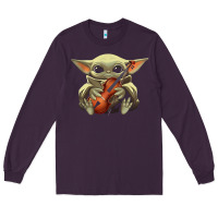 Plum baby yoda hug violin [tb] Long Sleeve Tee - linhVisuals