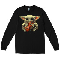 Black baby yoda hug violin [tb] Long Sleeve Tee - linhVisuals