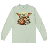 Matcha baby yoda hug violin [tb] Long Sleeve Tee - linhVisuals