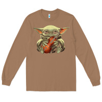 Toasted Coconut baby yoda hug violin [tb] Long Sleeve Tee - linhVisuals
