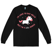 Black i'm a little horse Long Sleeve Tee - linhVisuals