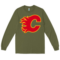 Army Green the-flames-calgary-sports Long Sleeve Tee - linhVisuals