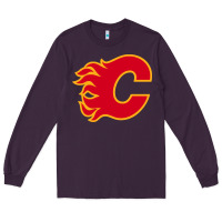 Plum the-flames-calgary-sports Long Sleeve Tee - linhVisuals