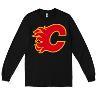 Black the-flames-calgary-sports Long Sleeve Tee - linhVisuals