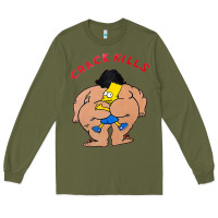 Army Green bart crack kills Long Sleeve Tee - linhVisuals