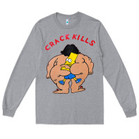 Heather Grey bart crack kills Long Sleeve Tee - linhVisuals