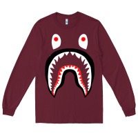 Burgundy bape shark [tb] Long Sleeve Tee - linhVisuals