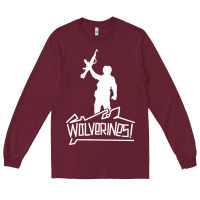 Burgundy Red Dawn Wolverines Long Sleeve Tee - linhVisuals