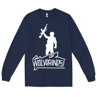 Navy Red Dawn Wolverines Long Sleeve Tee - linhVisuals