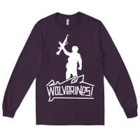 Plum Red Dawn Wolverines Long Sleeve Tee - linhVisuals