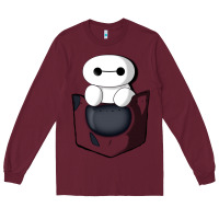 Burgundy baymax in pocket Long Sleeve Tee - linhVisuals