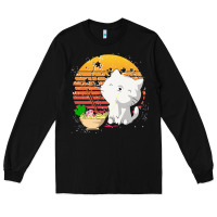 Black cat t  shirt ramen noodles kawaii cat t  shirt Long Sleeve Tee - linhVisuals