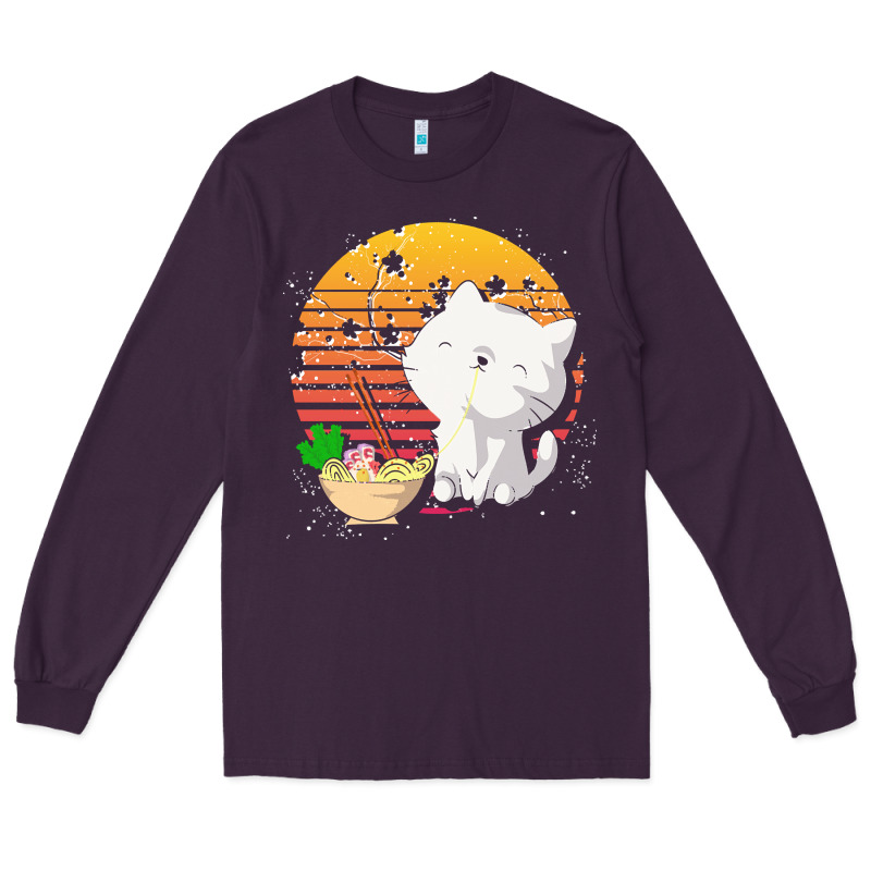 Cat T  Shirt Ramen Noodles Kawaii Cat T  Shirt Long Sleeve Tee by linhVisuals | Teevron