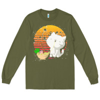 Army Green cat t  shirt ramen noodles kawaii cat t  shirt Long Sleeve Tee - linhVisuals