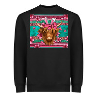Black easter longhaired cow Heavyweight Sweatshirt - Jasminsmagicworld