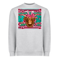 Heather Grey easter longhaired cow Heavyweight Sweatshirt - Jasminsmagicworld