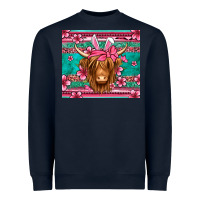Navy easter longhaired cow Heavyweight Sweatshirt - Jasminsmagicworld