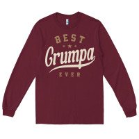 Burgundy Mens Best Grumpa Ever Funny Grandpa Long Sleeve Tee - linhVisuals
