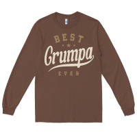 Chestnut Mens Best Grumpa Ever Funny Grandpa Long Sleeve Tee - linhVisuals