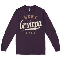 Plum Mens Best Grumpa Ever Funny Grandpa Long Sleeve Tee - linhVisuals
