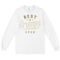 White Mens Best Grumpa Ever Funny Grandpa Long Sleeve Tee - linhVisuals