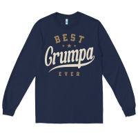 Navy Mens Best Grumpa Ever Funny Grandpa Long Sleeve Tee - linhVisuals