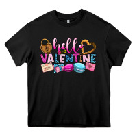 Black hello valentine Heavy Core Tee - OliviaCreatesArt