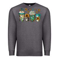 Charcoal Heather sunflowers coffee cups Premium Sweatshirt - Jasminsmagicworld
