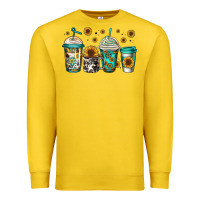 Lemon sunflowers coffee cups Premium Sweatshirt - Jasminsmagicworld