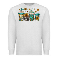 Oatmeal Heather sunflowers coffee cups Premium Sweatshirt - Jasminsmagicworld
