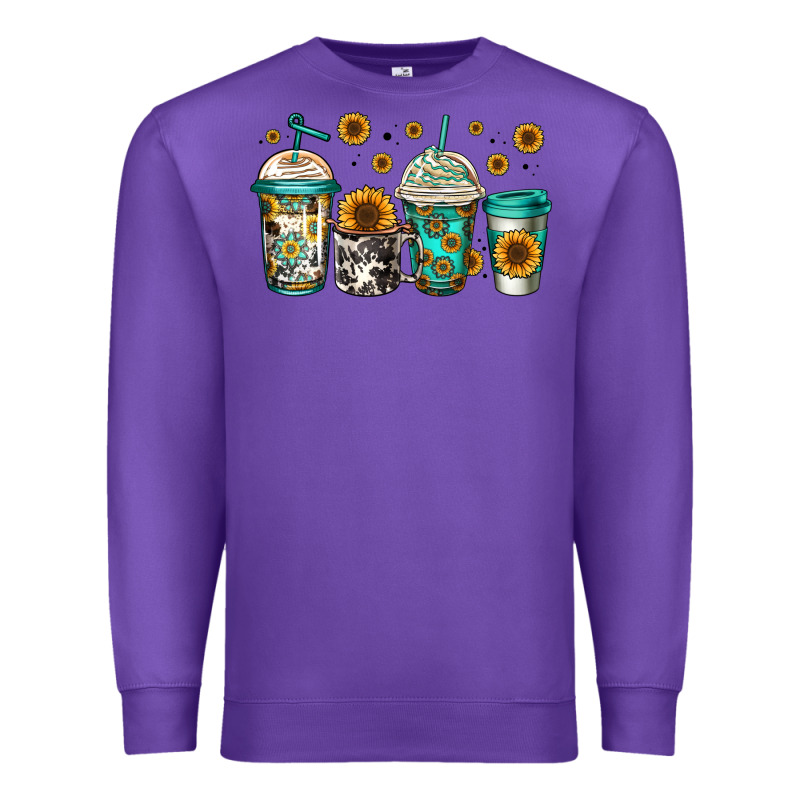 Sunflowers Coffee Cups Premium Sweatshirt by Jasminsmagicworld | Teevron