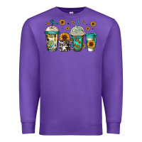 Purple sunflowers coffee cups Premium Sweatshirt - Jasminsmagicworld