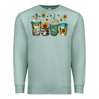 Seafoam sunflowers coffee cups Premium Sweatshirt - Jasminsmagicworld
