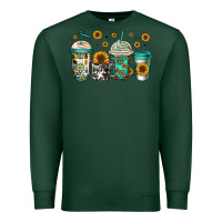 Sports Green sunflowers coffee cups Premium Sweatshirt - Jasminsmagicworld