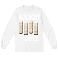 White blackout boyz black Long Sleeve Tee - linhVisuals