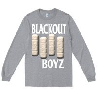 Heather Grey blackout boyz black Long Sleeve Tee - linhVisuals
