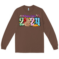 Chestnut Happy Easter 2024 Long Sleeve Tee - CowhideDigitalArt