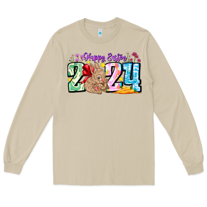 Happy Easter 2024 Long Sleeve Tee by CowhideDigitalArt | Teevron