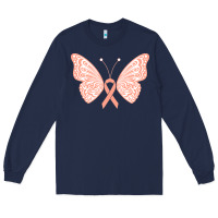 Navy gynecologic cancer support t  shirt gynecological cancer awareness pea Long Sleeve Tee - linhVisuals