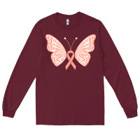 Burgundy gynecologic cancer support t  shirt gynecological cancer awareness pea Long Sleeve Tee - linhVisuals